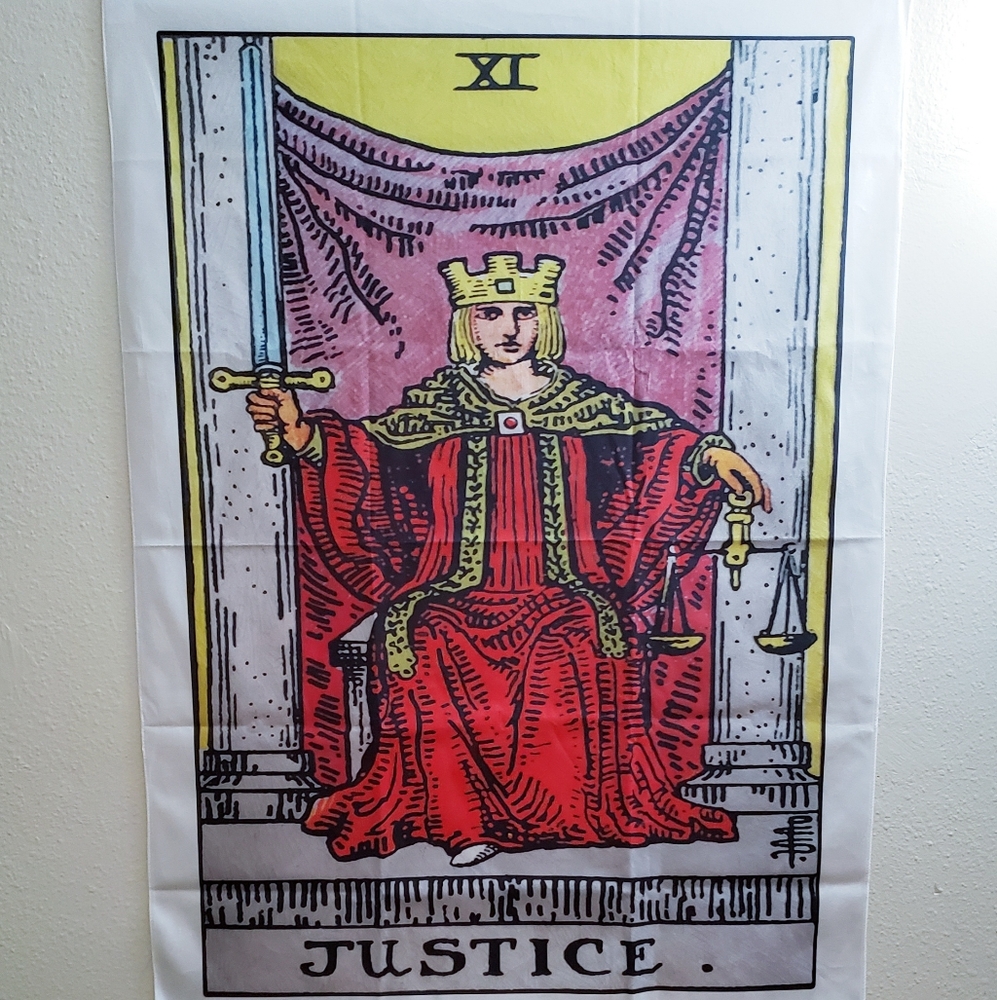 Justice Tarot Card Tapestry
